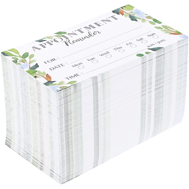 Paper Junkie Appointment Reminder Cards - 200 Pack, 3.5 x 2 In, Green Foliage, Double-Sided - Salon & Barber, Dental & Therapy Client Appointment Cards - Image 5